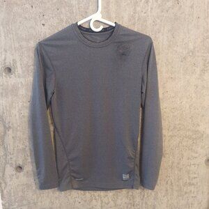 Nike Pro Mens Medium Gray Compression Top Shirt Fit Dry Active Long Sleeve Gym